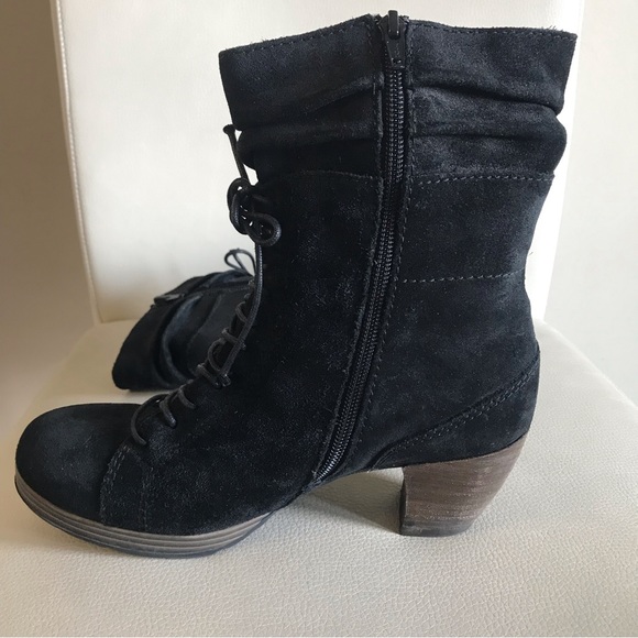 Wolky Leather Suede Lace Up Boots Black Size 39 / 8 - Picture 6 of 9